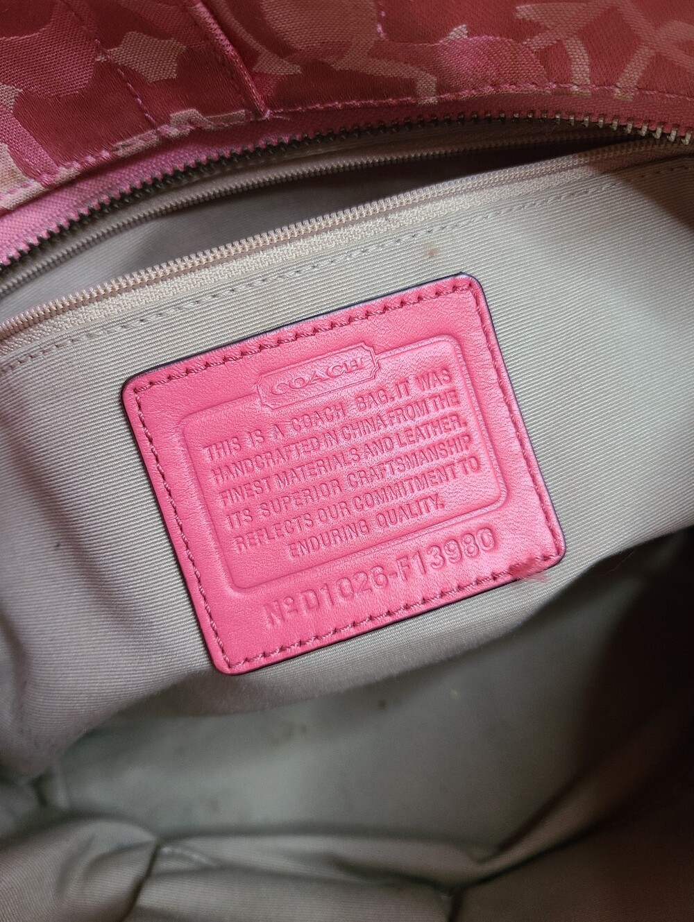 Rare Y2K Vintage Coach Carly Pink Signature Optic Medium Hobo Bag - Picture 8 of 10